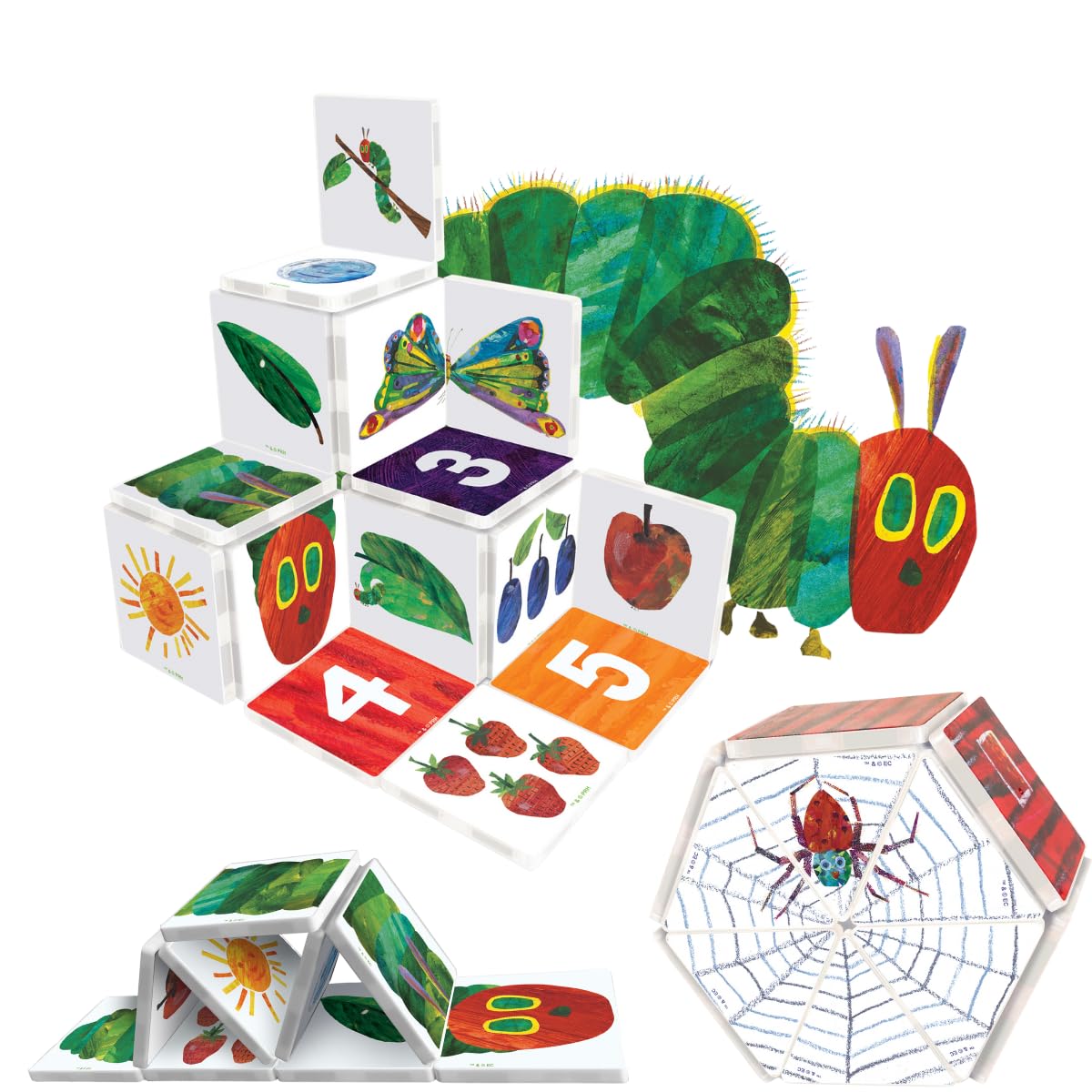 CreateOn Eric Carle Magnetic Tiles – The Very Hungry Caterpillar & The Very Busy Spider (24 pcs)