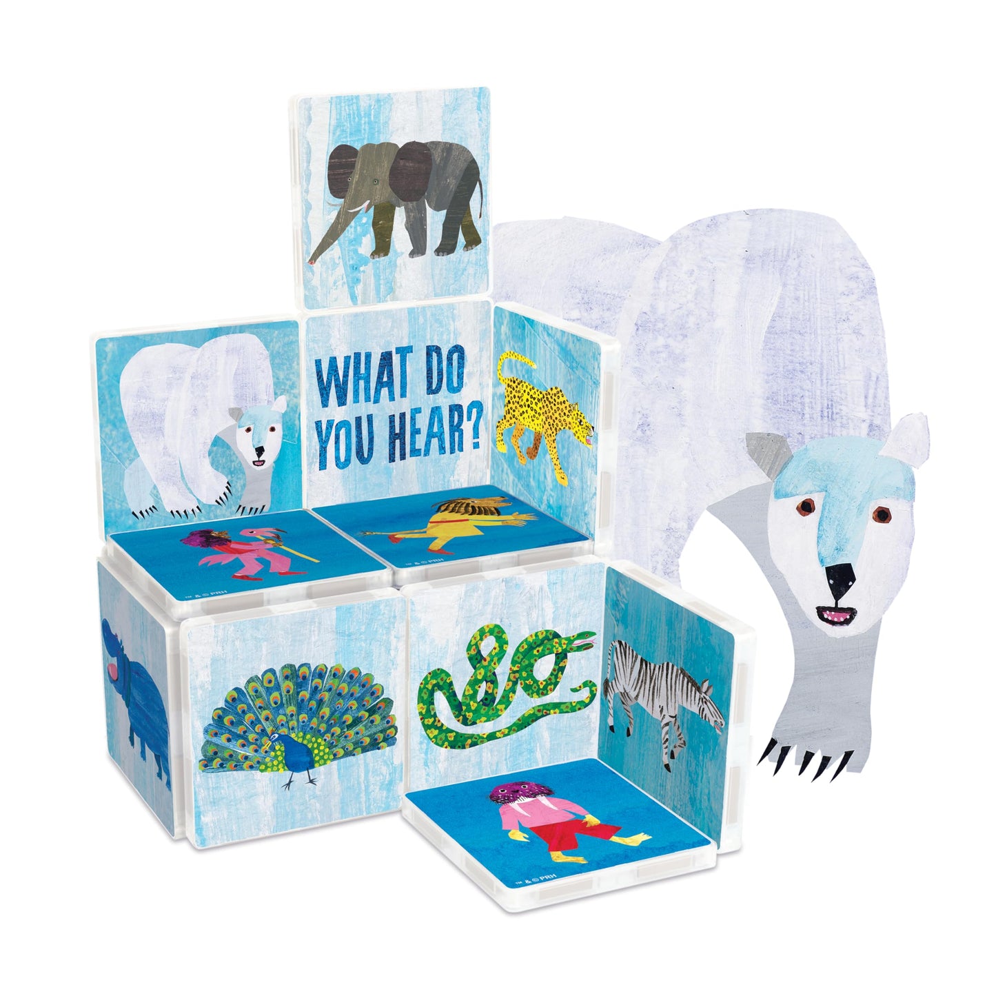 CreateOn Eric Carle Polar Bear Magnetic Tiles — 24-Piece STEM Building Set for Kids Ages 3+
