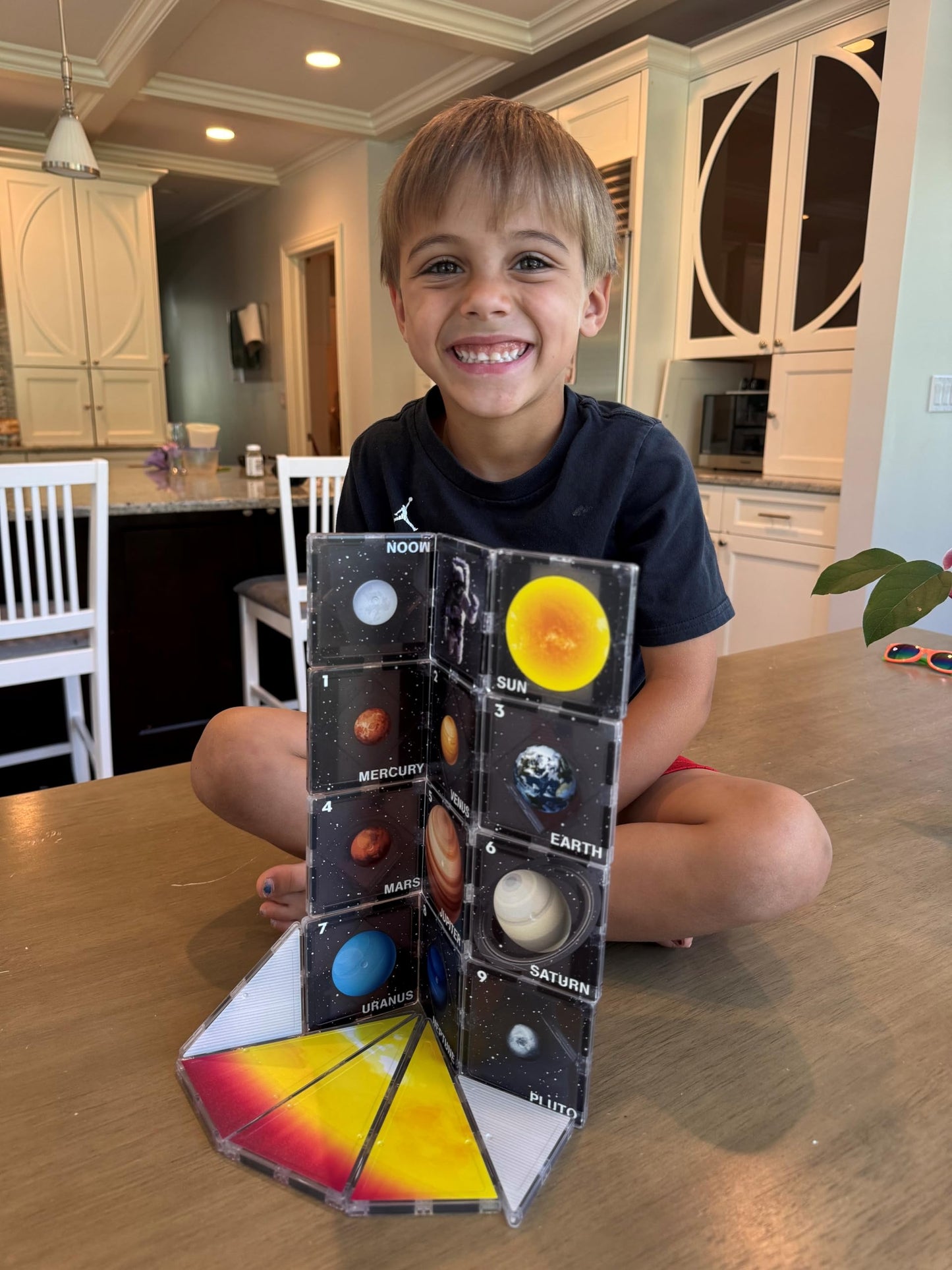 CreateOn NASA Rocketship Magnetic Tile Set | 18-Piece STEM Building Toys for Kids 3+
