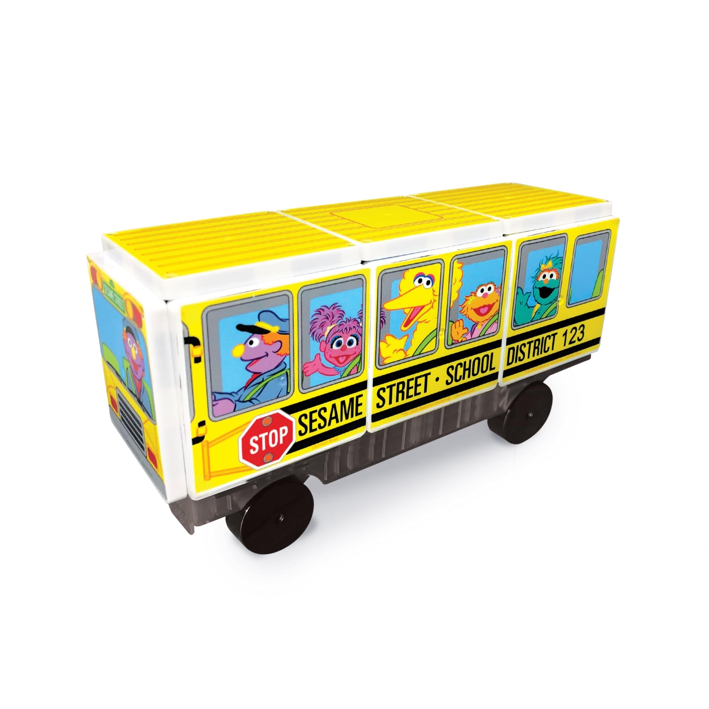 CreateOn Sesame Street School Bus Magnetic Tiles – 14-Piece Educational Toy for Ages 3+