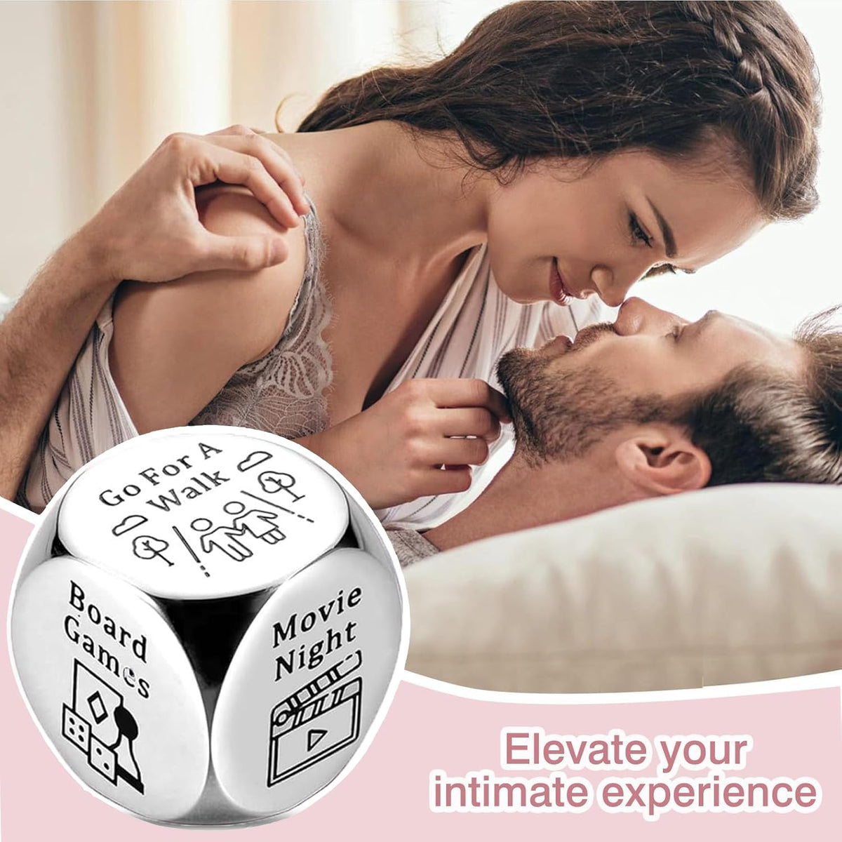 Createreedo 4Pcs Valentines Day Date Night Decision Dice – Fun Gift for Him & Her