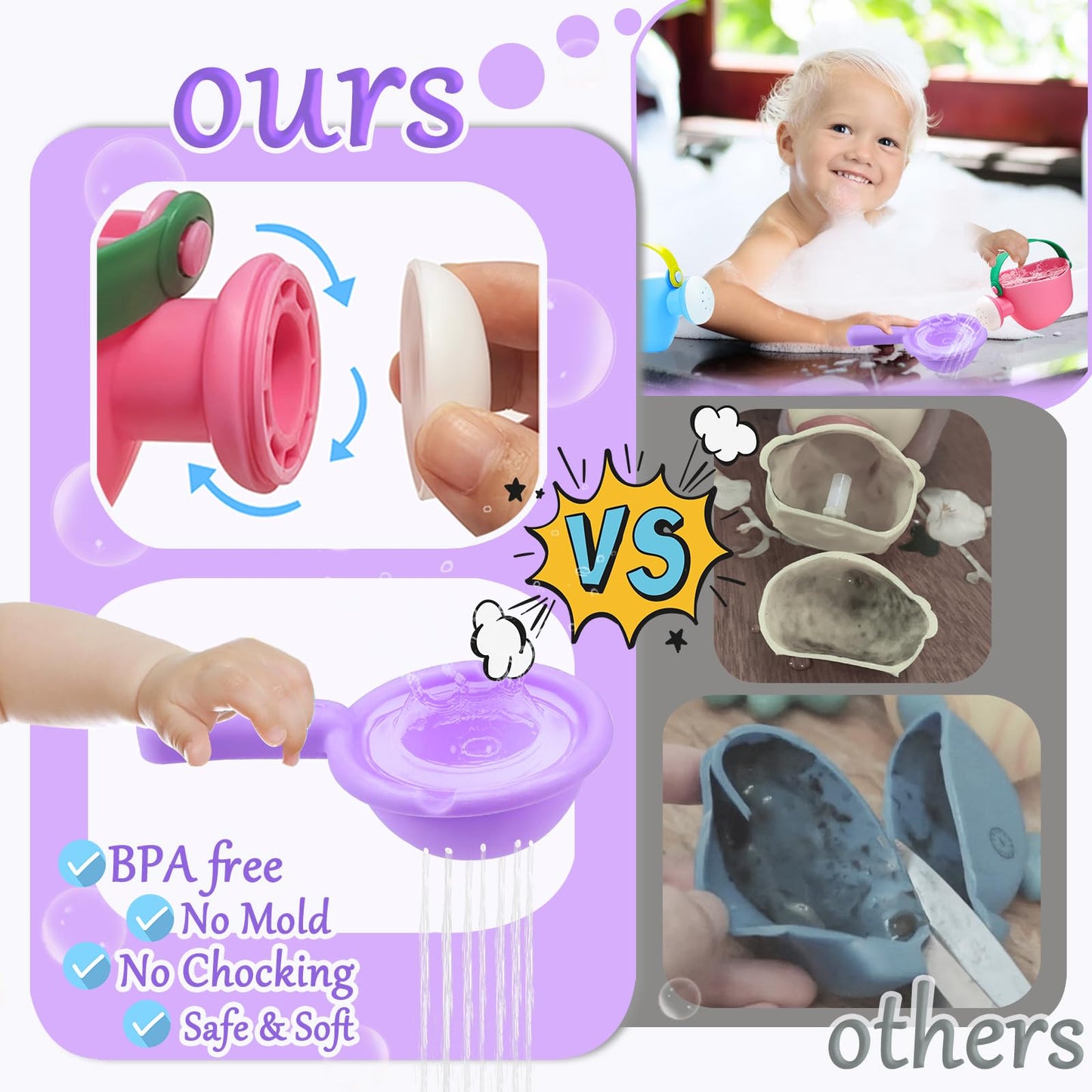 CreateView Baby Bath Toys – 3-Piece Set for Ages 1-3 | Safe, Simple Bath Fun