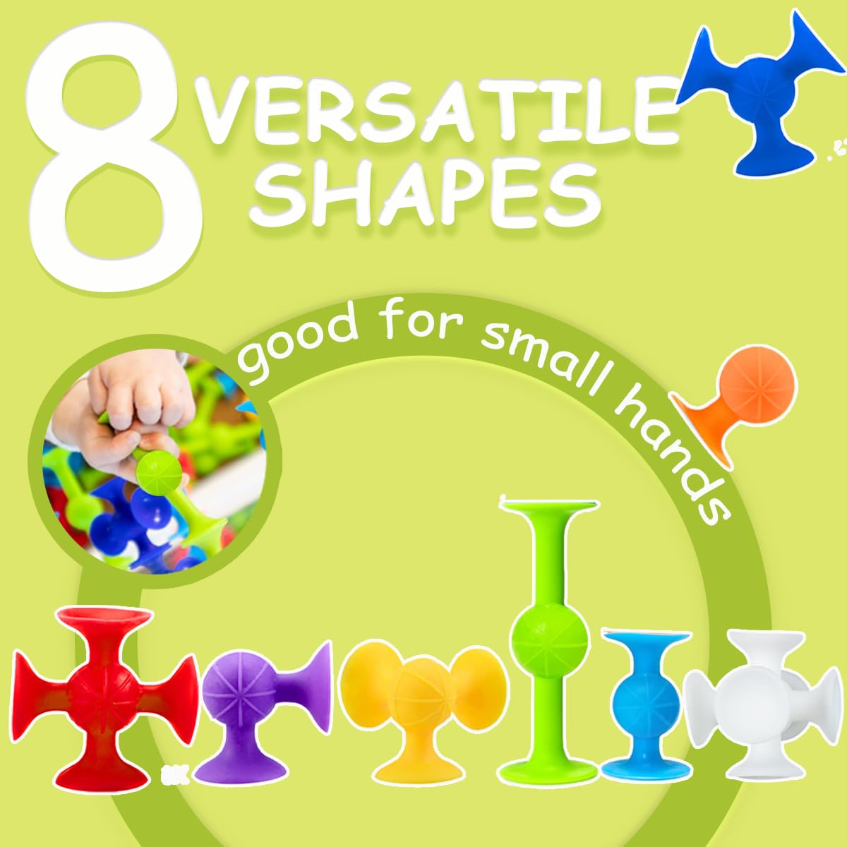 CreateView Suction Bath Toys for Baby – 47-Piece Starter Set, BPA Free & No-Hole Design