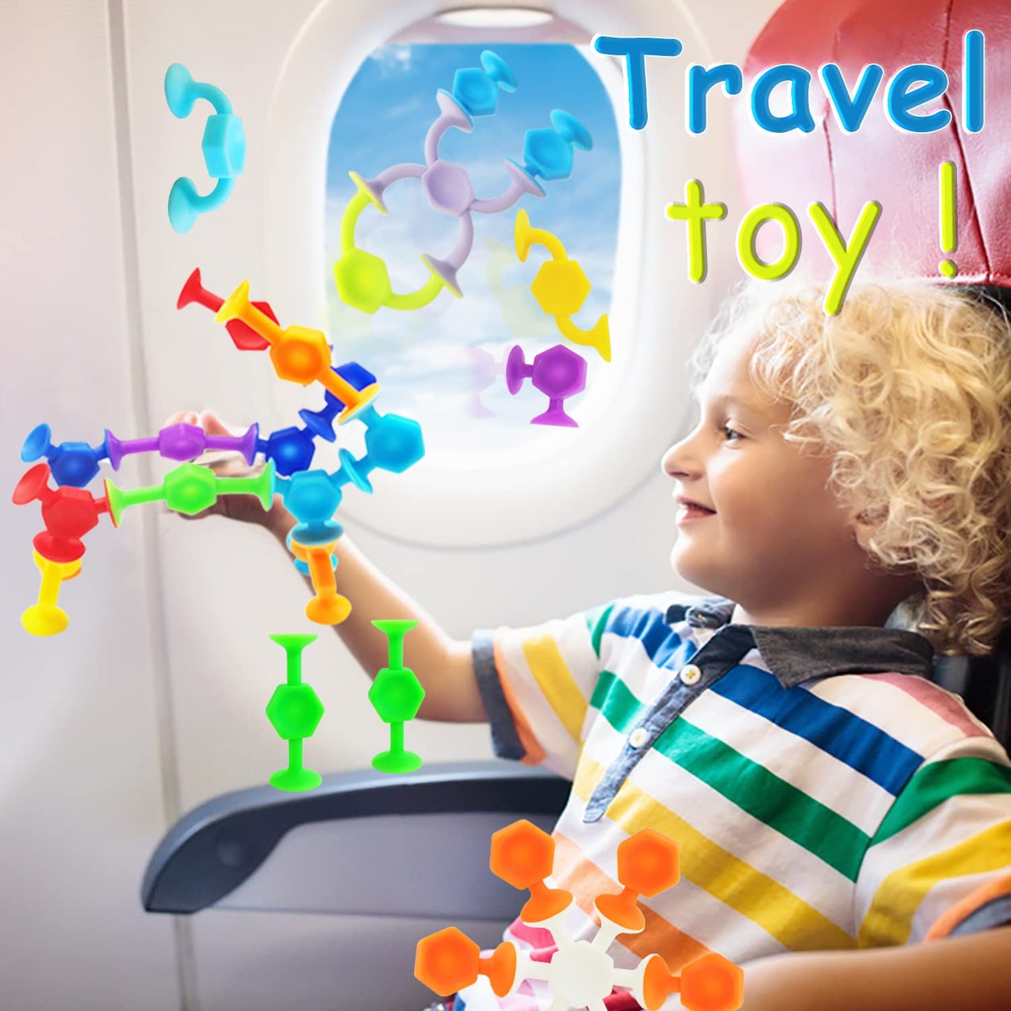 CreateView Suction Cup Bath Toys – 48pc Travel Family Game for Kids 3-8