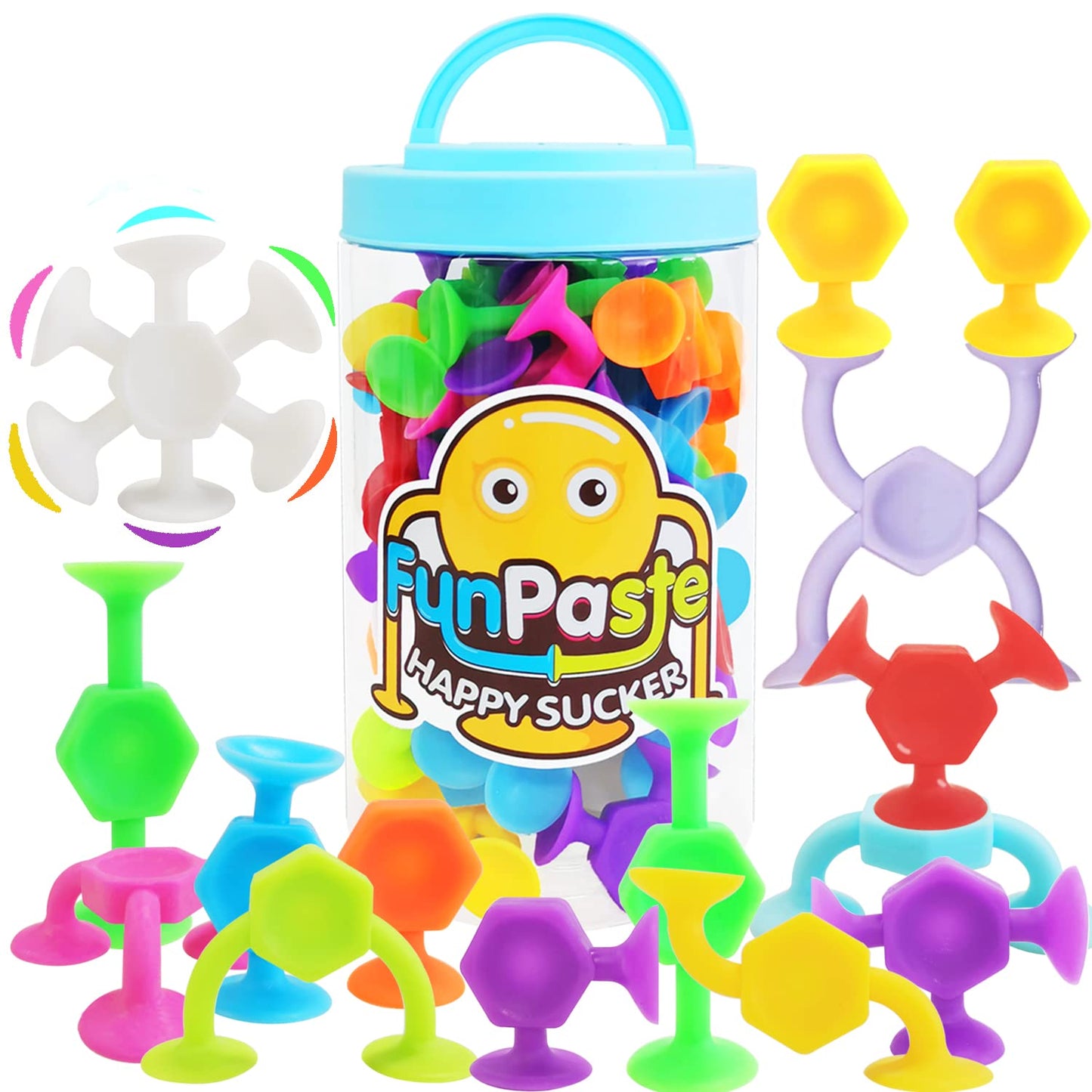 CreateView Suction Cup Bath Toys – 48pc Travel Family Game for Kids 3-8
