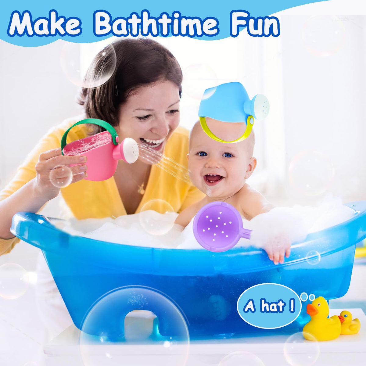 CreateView Baby Bath Toys – 3-Piece Set for Ages 1-3 | Safe, Simple Bath Fun