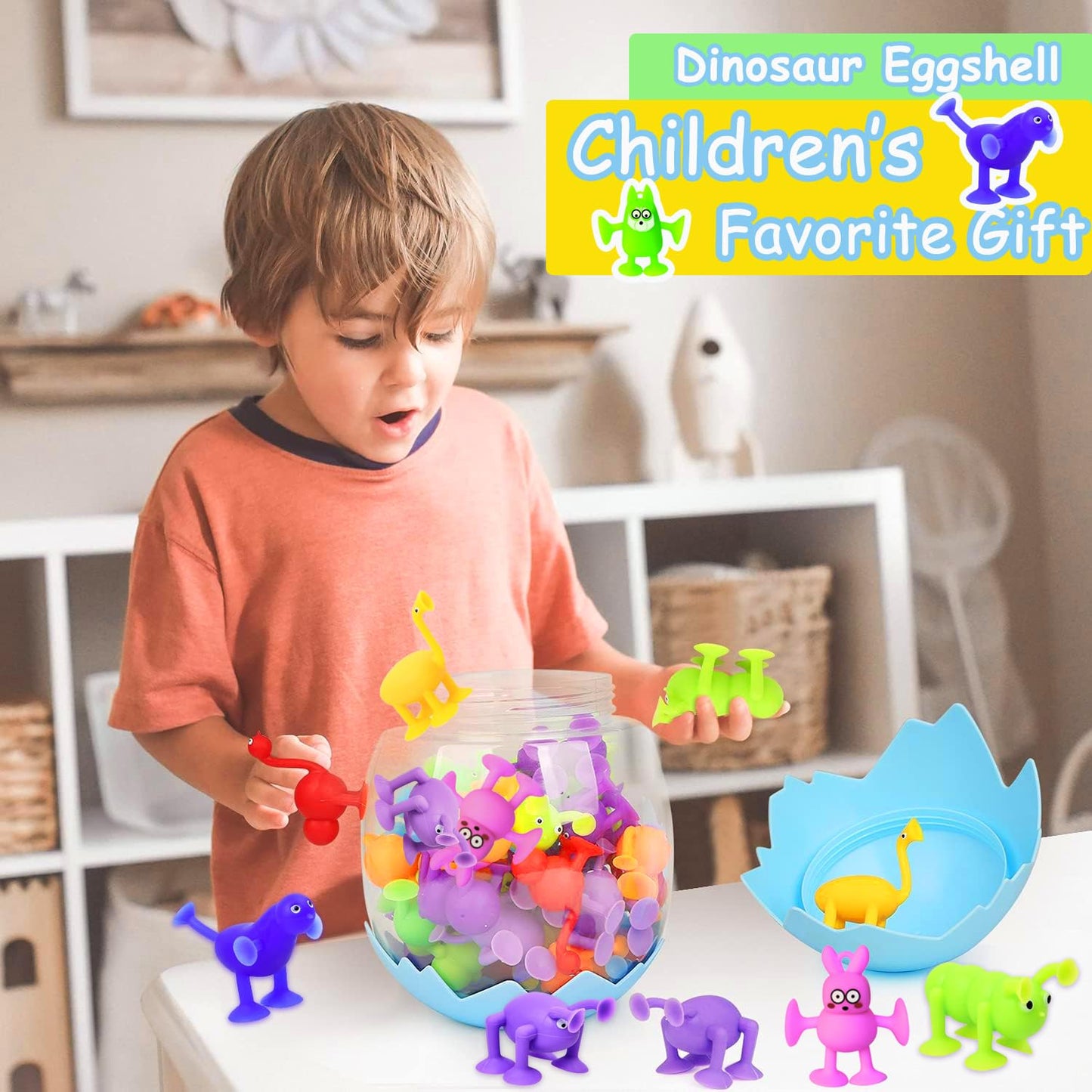 CreateView Toddler Suction Cup Bath Toys — 40-Pack Animals for Ages 1-8
