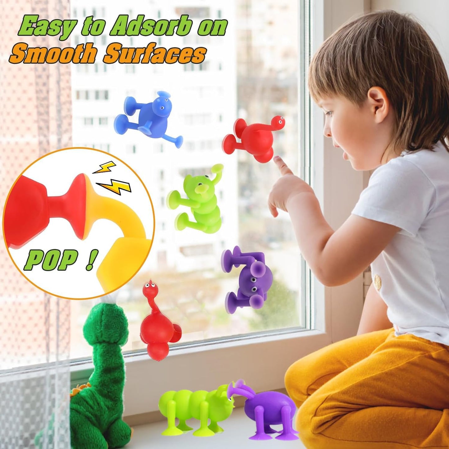 CreateView Toddler Suction Cup Bath Toys — 40-Pack Animals for Ages 1-8