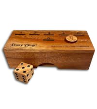Creative Crafthouse Penny Drop Game – Travel Edition | Portable Wooden Dice Game, Made in USA