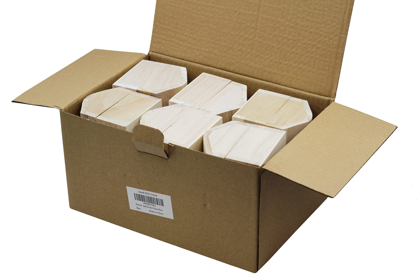 Creative Hobbies Pack of 6 Ready-to-Decorate Wood Treasure Chest Savings Banks – DIY Craft