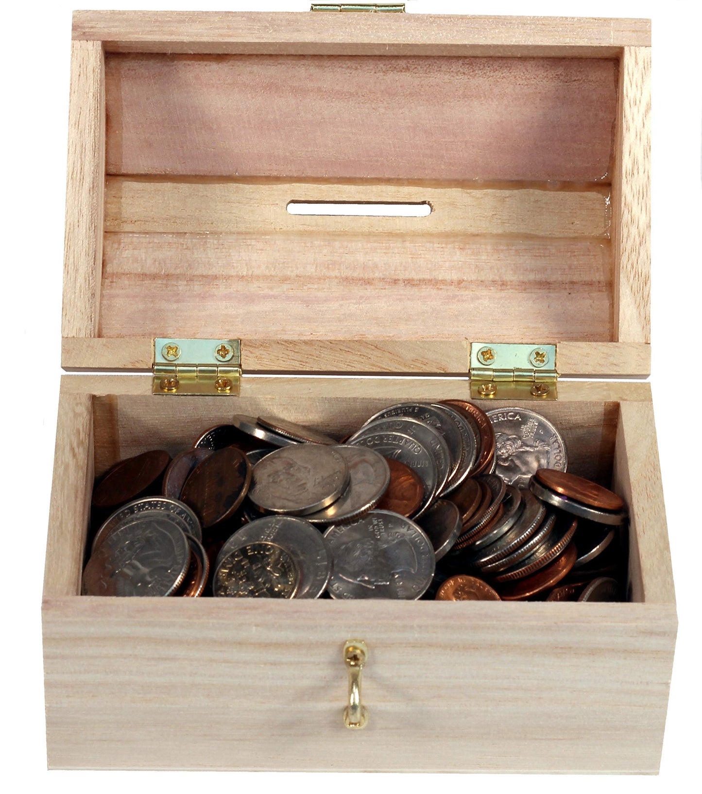 Creative Hobbies Pack of 6 Ready-to-Decorate Wood Treasure Chest Savings Banks – DIY Craft