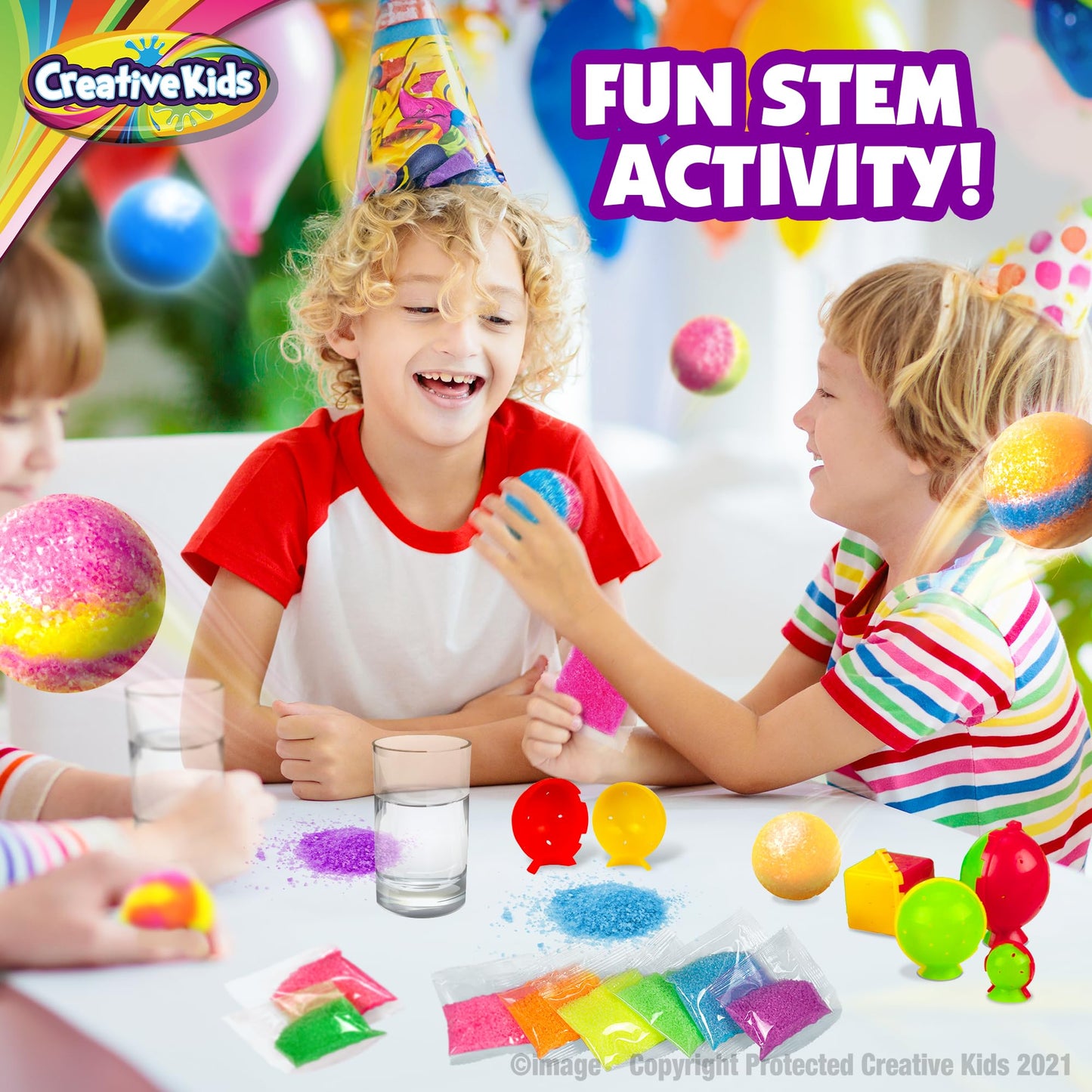 Creative Kids Magic Bouncy Balls Kit — DIY STEM Toy with 25 Crystal Powders, 5 Molds, Up to 43 Balls