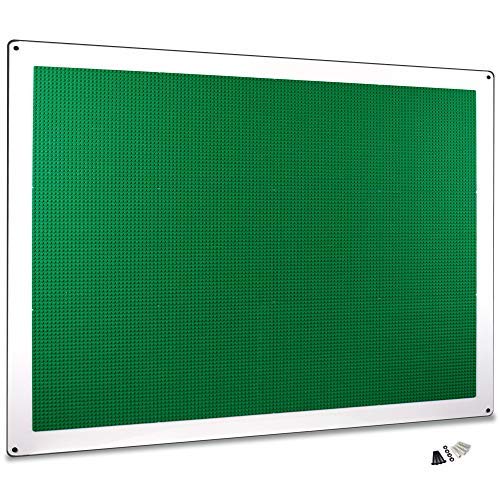 Creative QT Play-Up Building Brick Wall Panel for Toddlers – 34in x 44in, Green, LEGO-Compatible