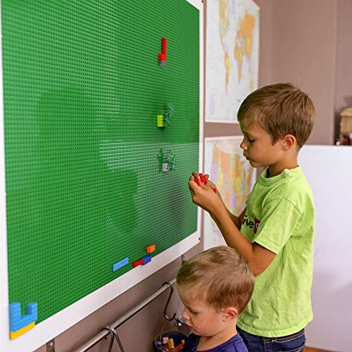 Creative QT Play-Up Building Brick Wall Panel for Toddlers – 34in x 44in, Green, LEGO-Compatible