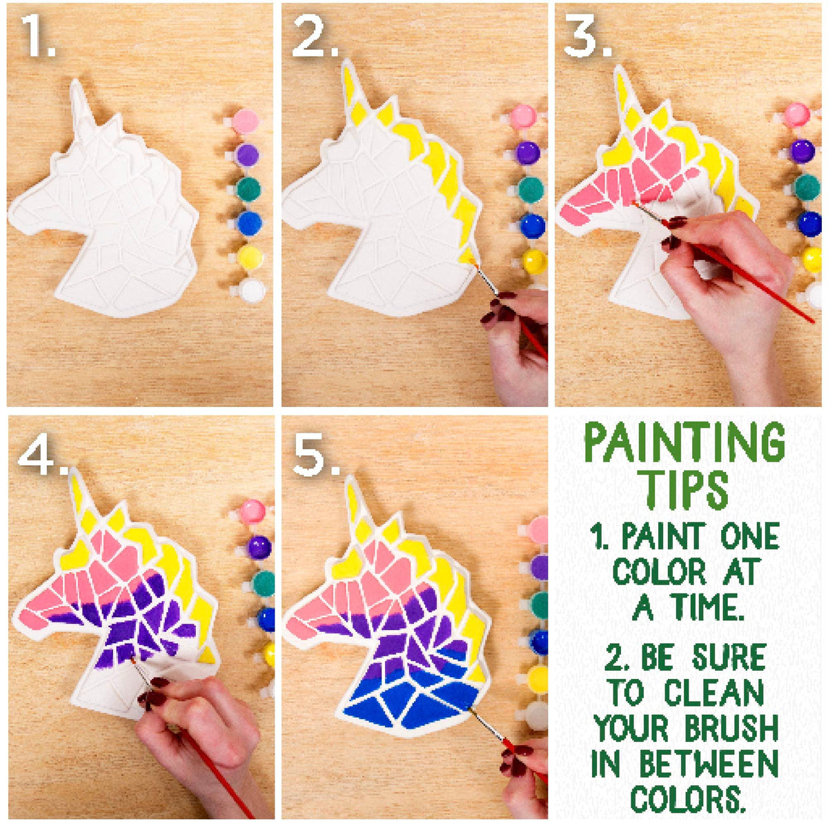 Creative Roots Mosaic Unicorn Stepping Stone Kit – 7-In Ceramic Stone & 6 Paints