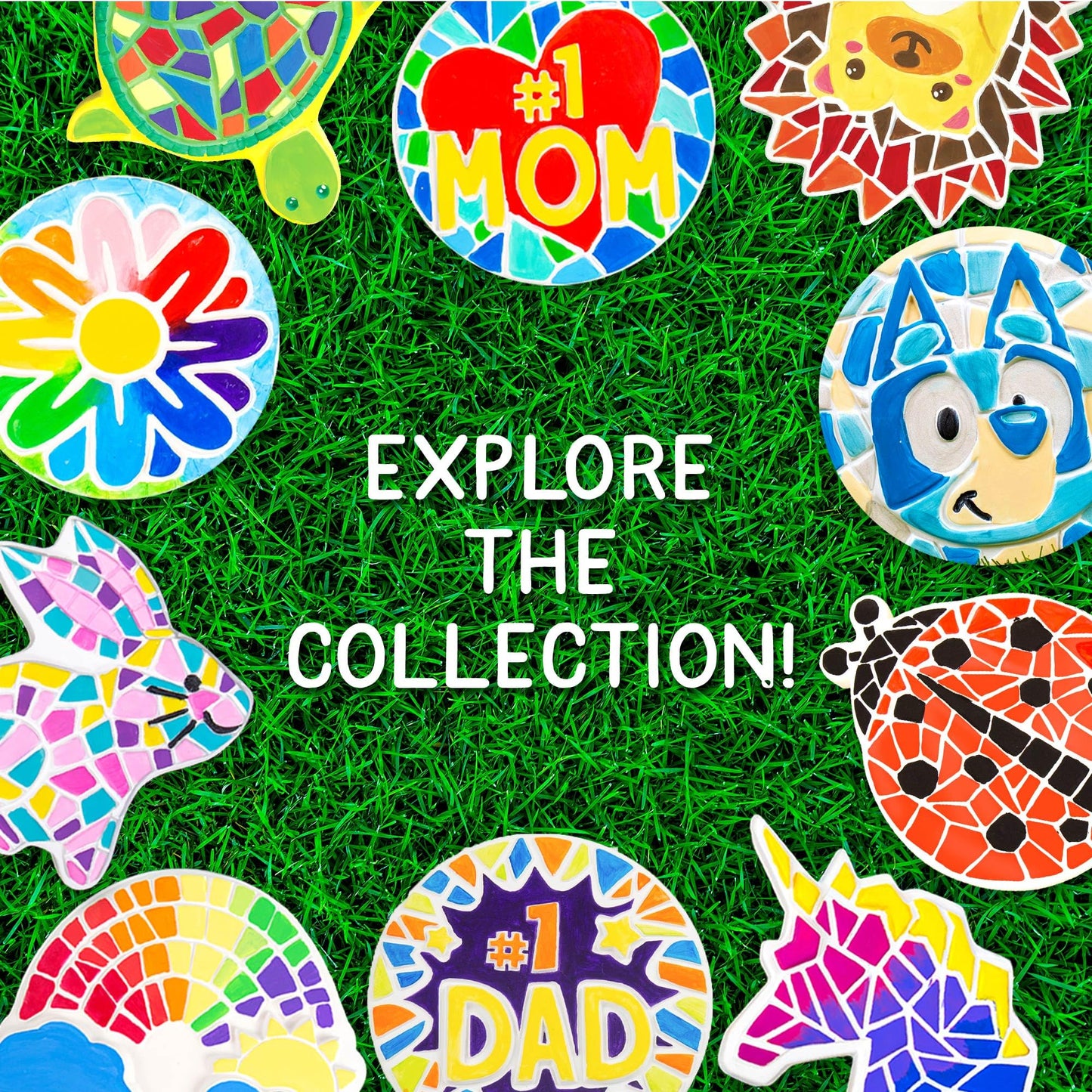 Creative Roots Handprint Stone Kit — Create Your Own 7x7 Inch Keepsake