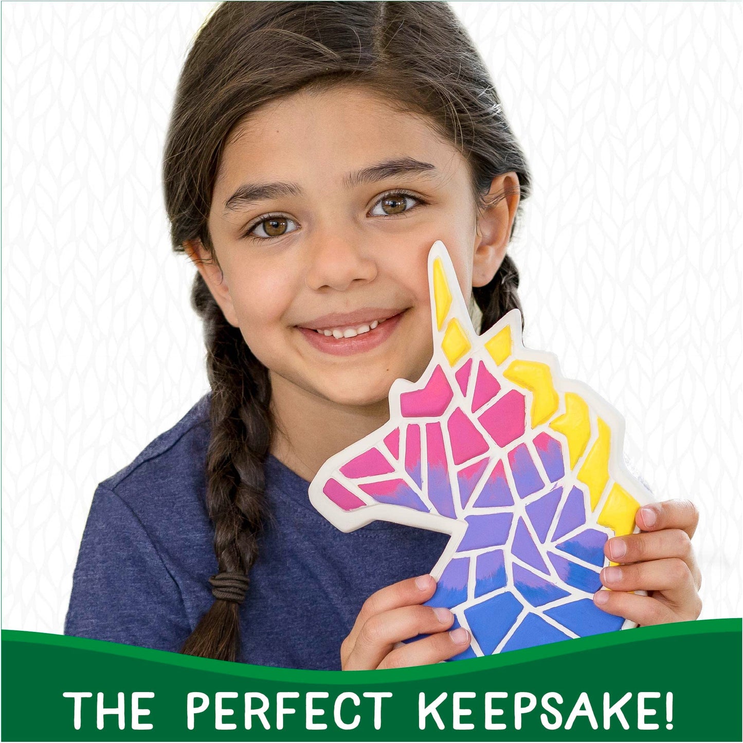 Creative Roots Mosaic Unicorn Stepping Stone Kit – 7-In Ceramic Stone & 6 Paints