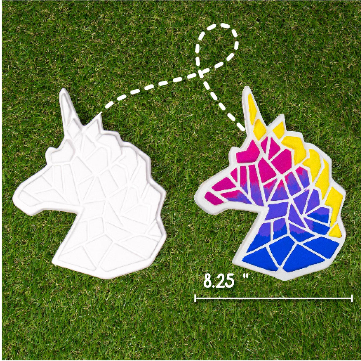 Creative Roots Mosaic Unicorn Stepping Stone Kit – 7-In Ceramic Stone & 6 Paints
