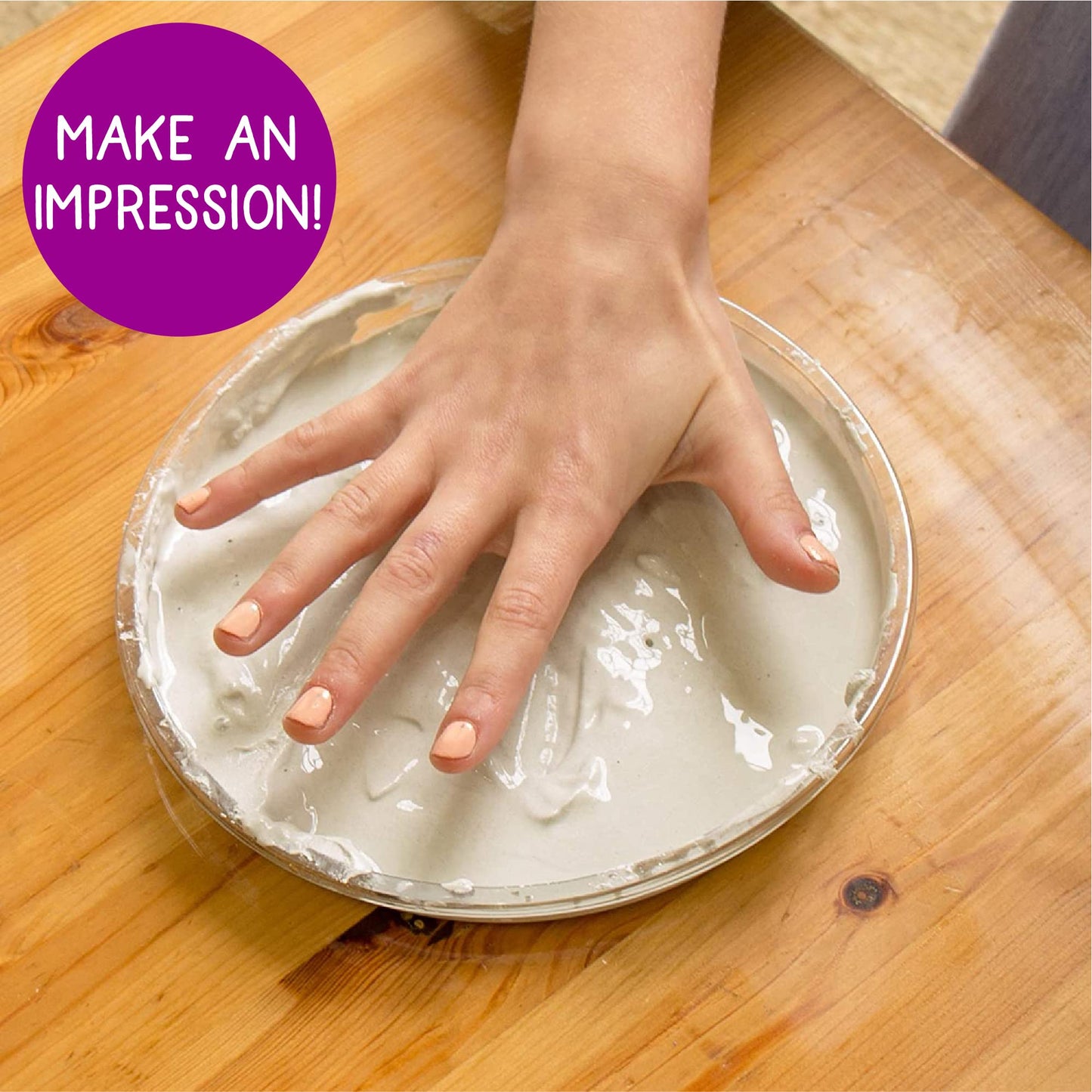 Creative Roots Handprint Stone Kit — Create Your Own 7x7 Inch Keepsake