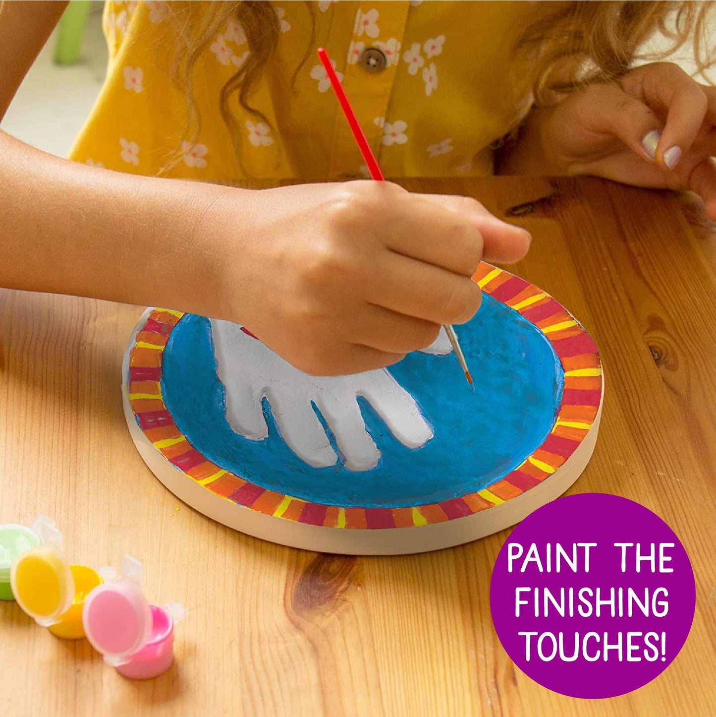 Creative Roots Handprint Stone Kit — Create Your Own 7x7 Inch Keepsake