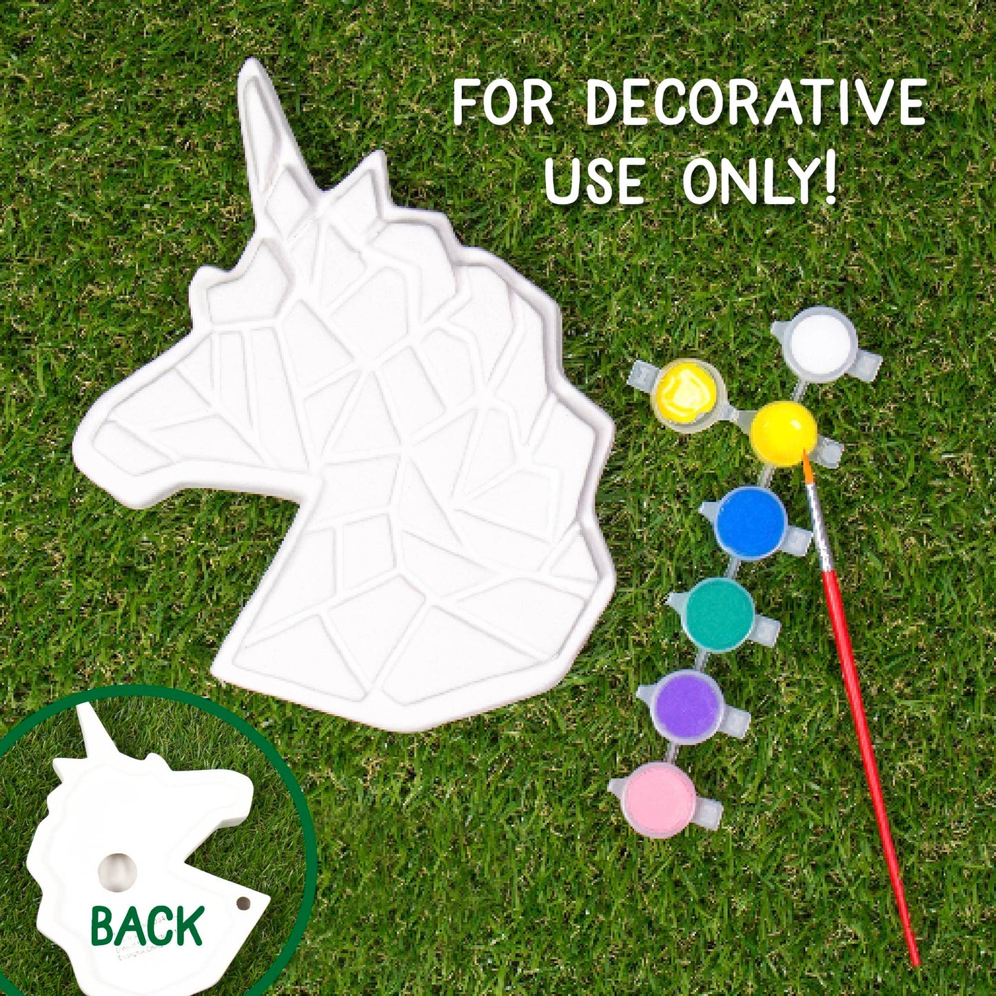 Creative Roots Mosaic Unicorn Stepping Stone Kit – 7-In Ceramic Stone & 6 Paints