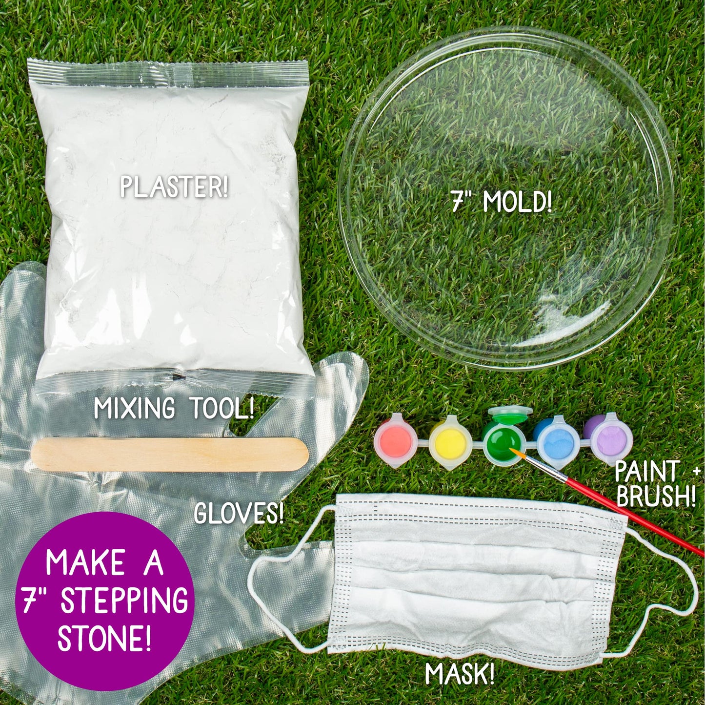 Creative Roots Handprint Stone Kit — Create Your Own 7x7 Inch Keepsake