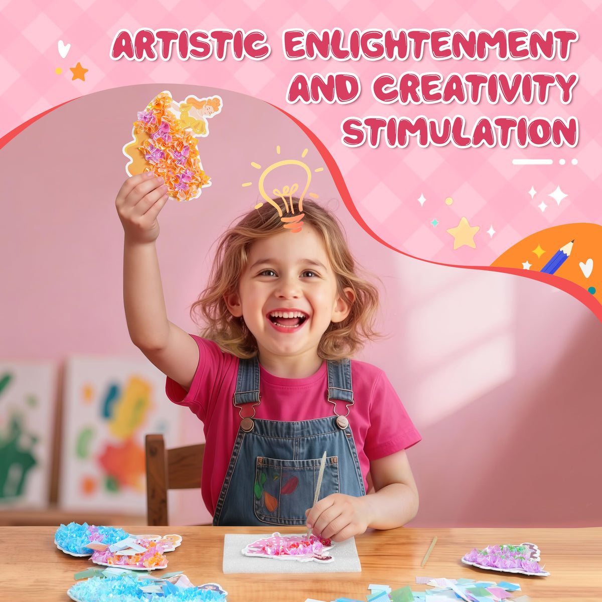 Creative Kimi 9-Pcs Poke Art Kit – Mess-Free Princess Craft for Girls 4-12