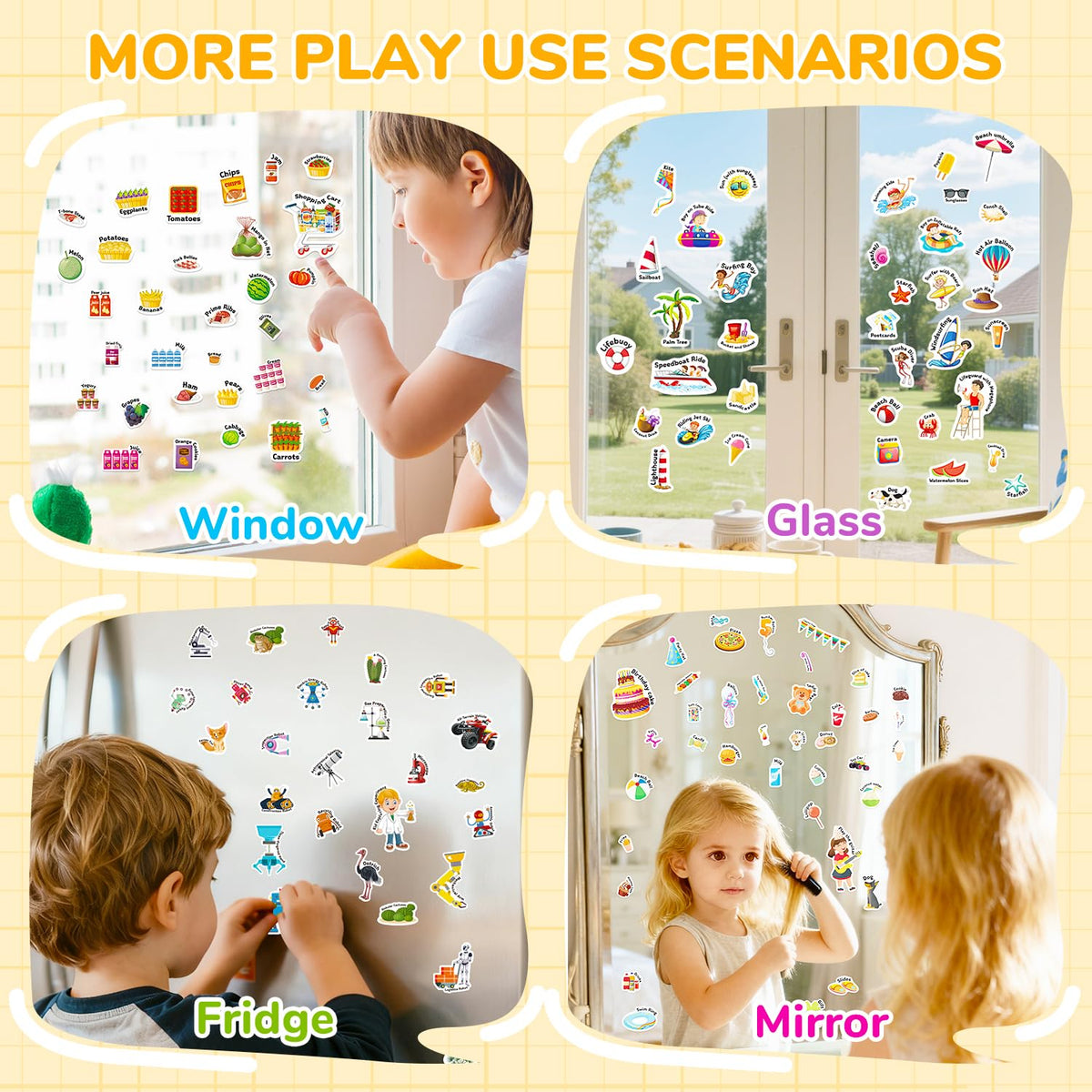 CREATIVETREES 6 Set Reusable Jelly Sticker Book for Toddlers 3-6 – Travel Activity & Learning Toy