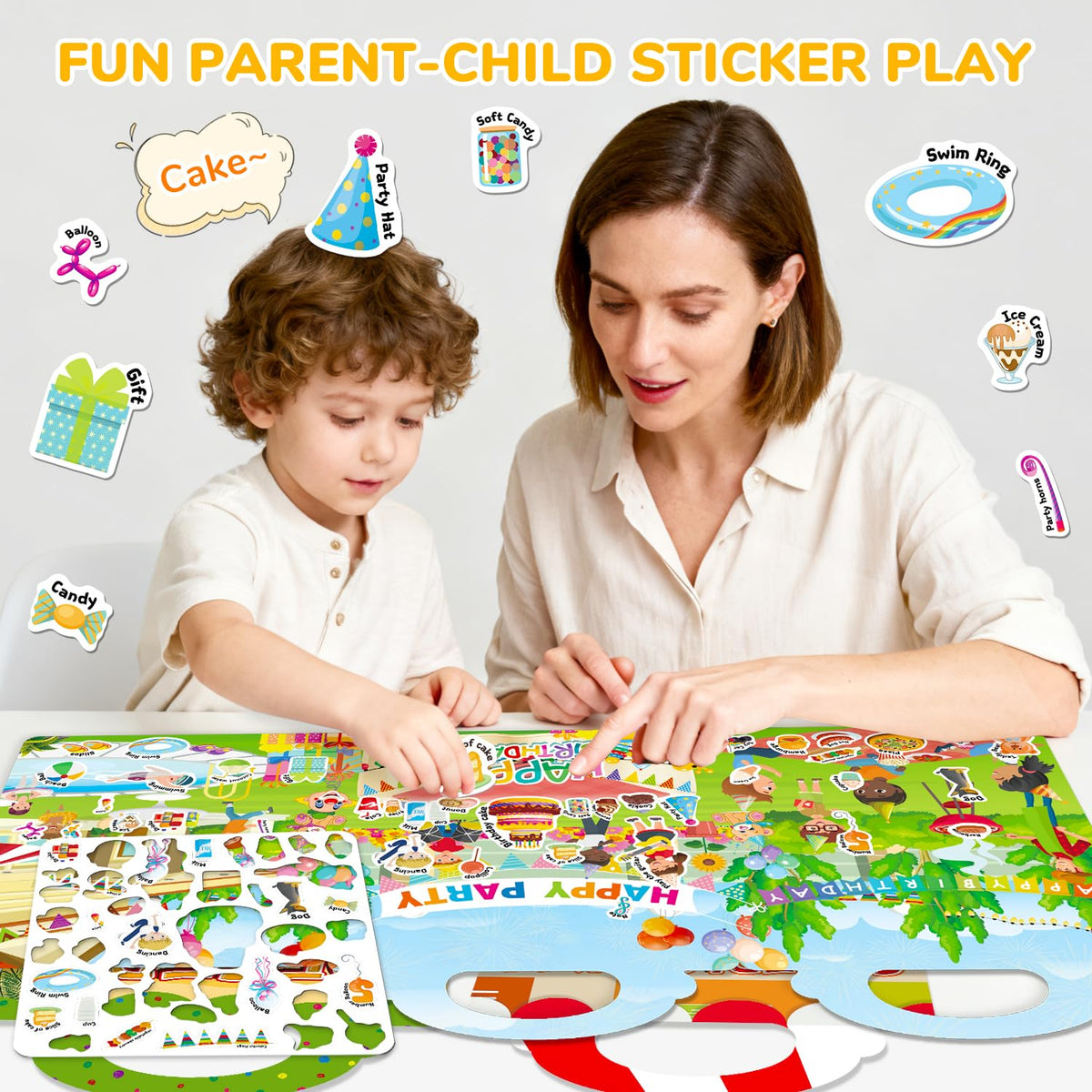 CREATIVETREES 6 Set Reusable Jelly Sticker Book for Toddlers 3-6 – Travel Activity & Learning Toy