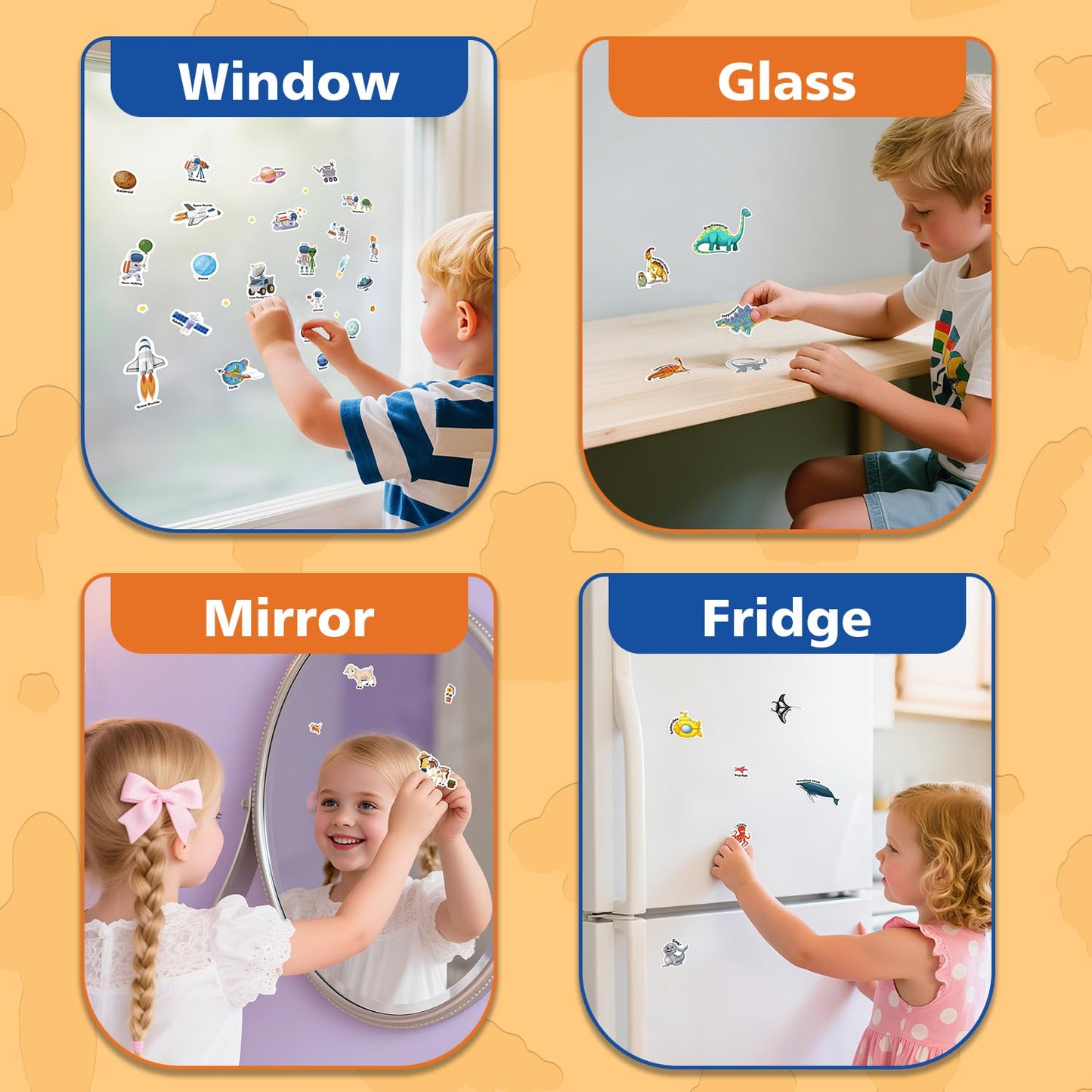 CreativTrees 3 Sets Reusable Jelly Sticker Books for Kids – Dinosaur, Ocean & Animal Themes