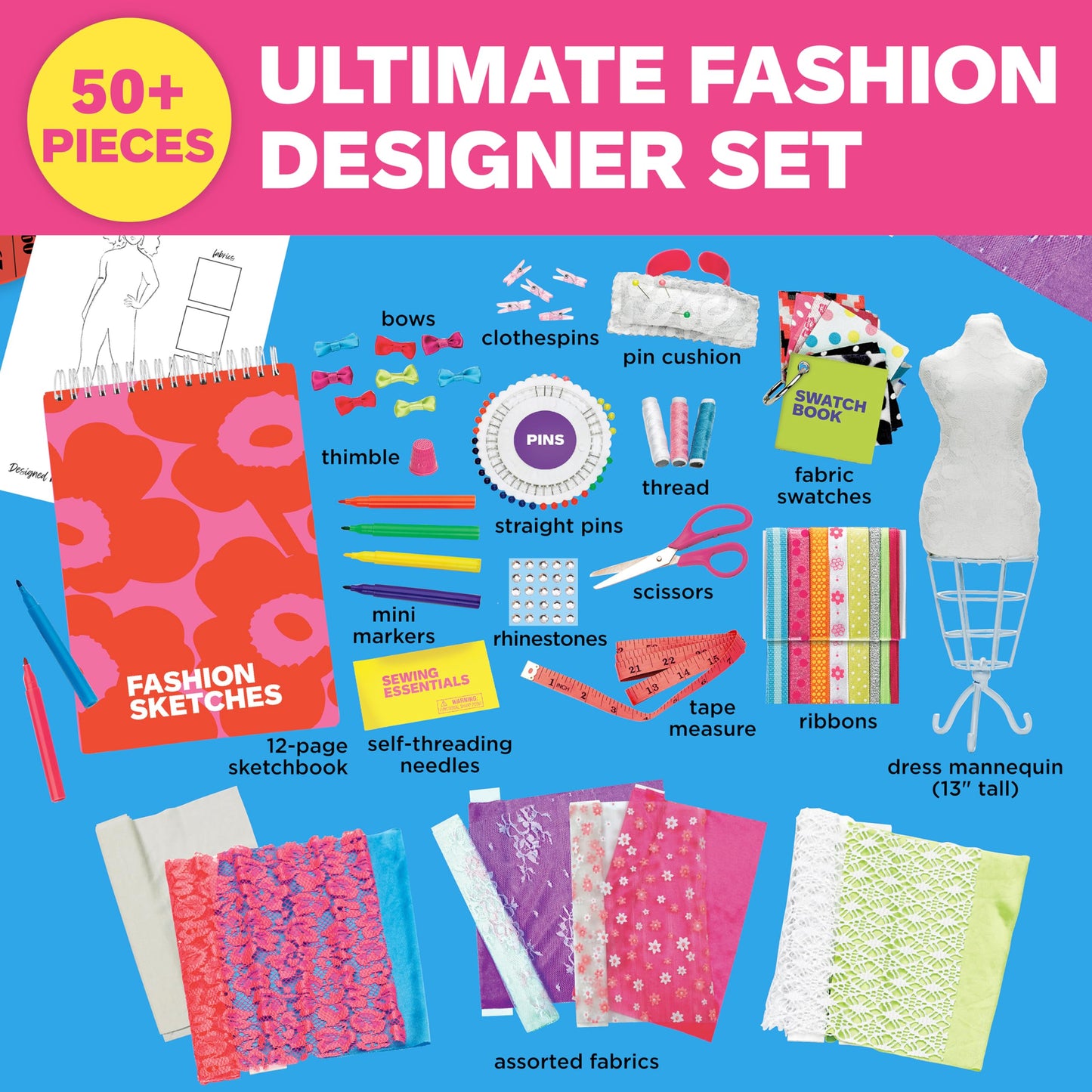 Creativity for Kids Design by You Fashion Studio — DIY Fashion Designer Kit for Girls (Ages 9+)