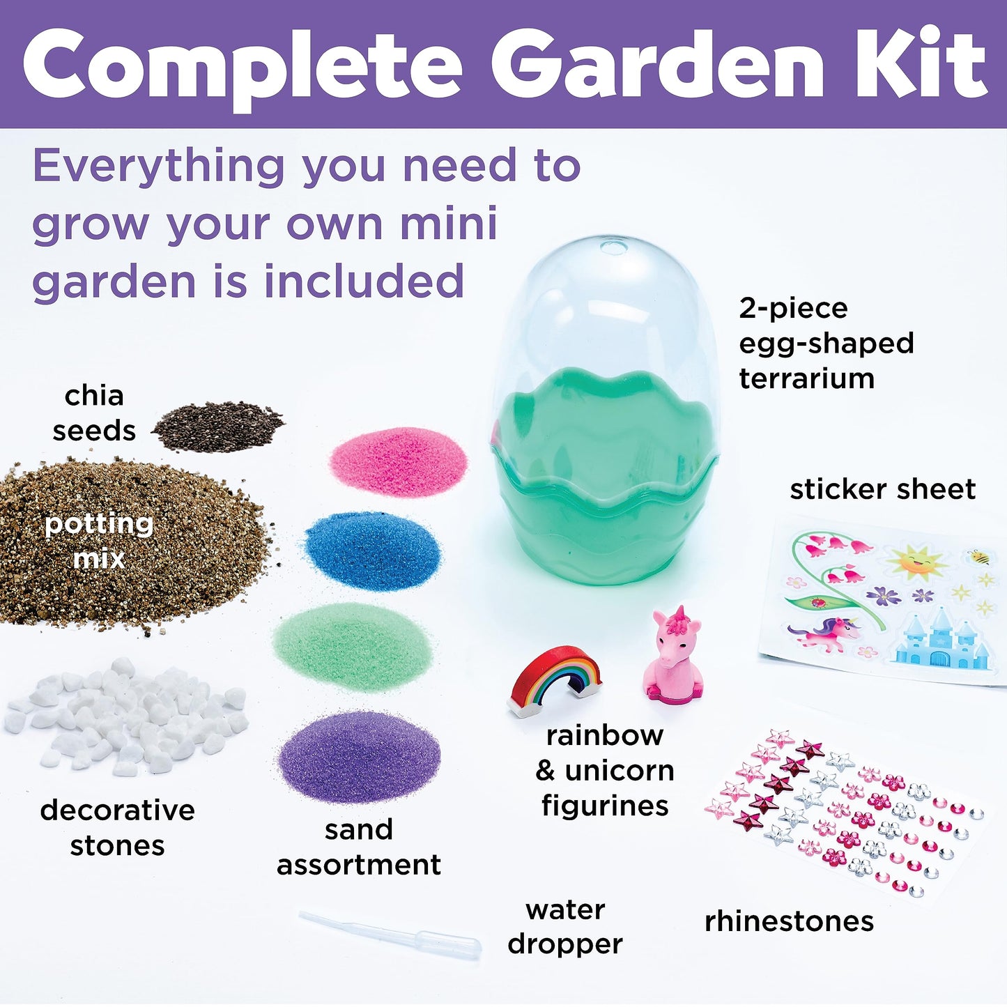 Creativity for Kids Mini Garden: Magical Unicorn Terrarium Kit (Ages 6+)