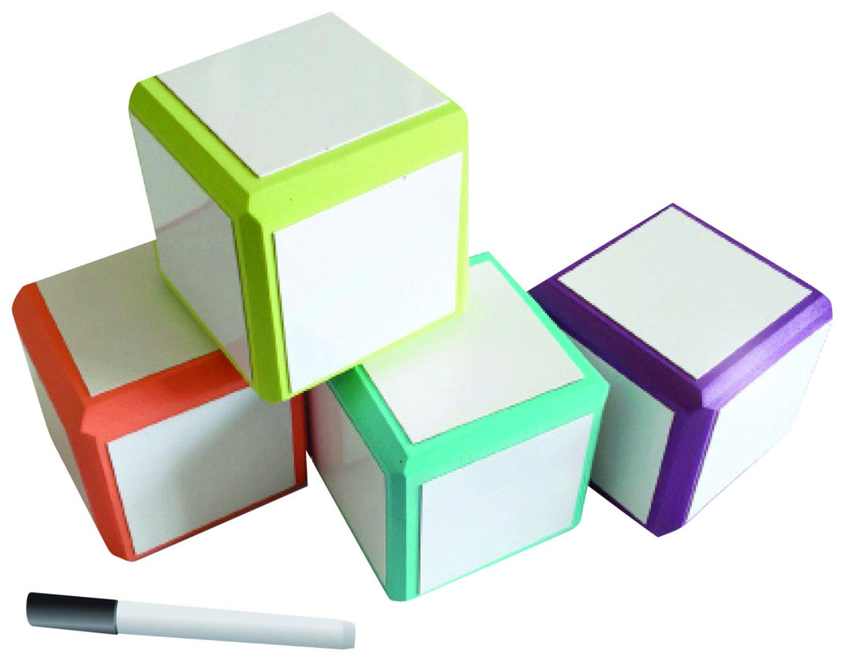 Mind Sparks Dry Erase Blocks – 4 Foam Blocks, 3-by-3 Inches | Creativity Inspired