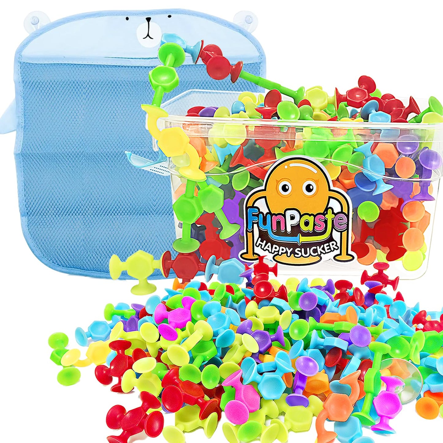 CreateView 165Pcs Suction Cup Bath Toy | Sensory Building Toys for Kids