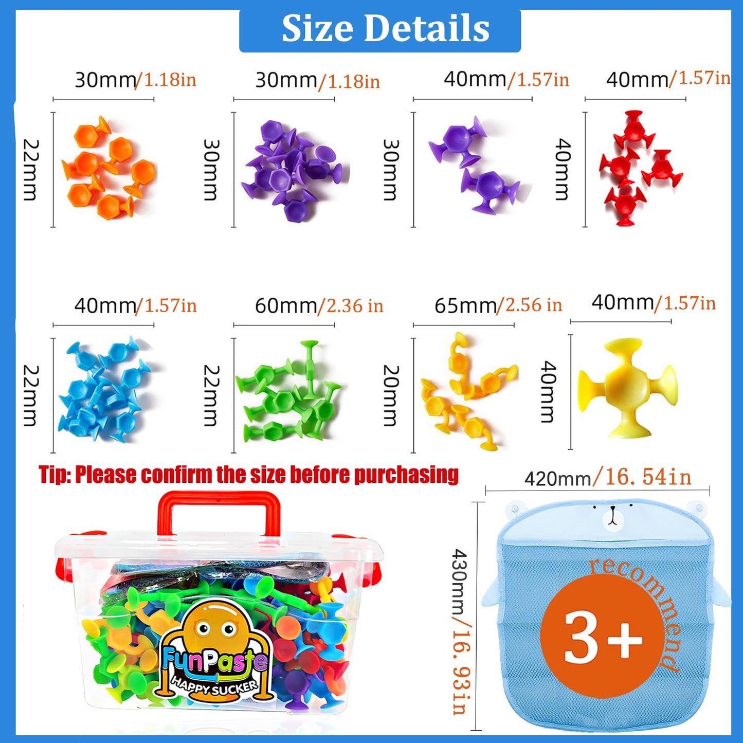 CreateView 165Pcs Suction Cup Bath Toy | Sensory Building Toys for Kids