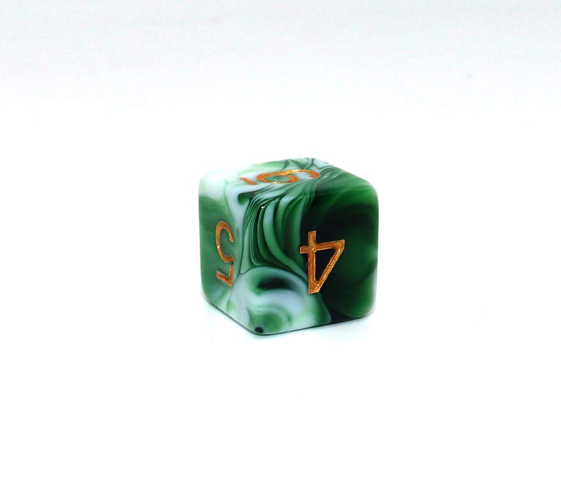CREEBUY Polyhedral DND Dice Set – Green White 7-Piece RPG Dice for D&D, Pathfinder, MTG