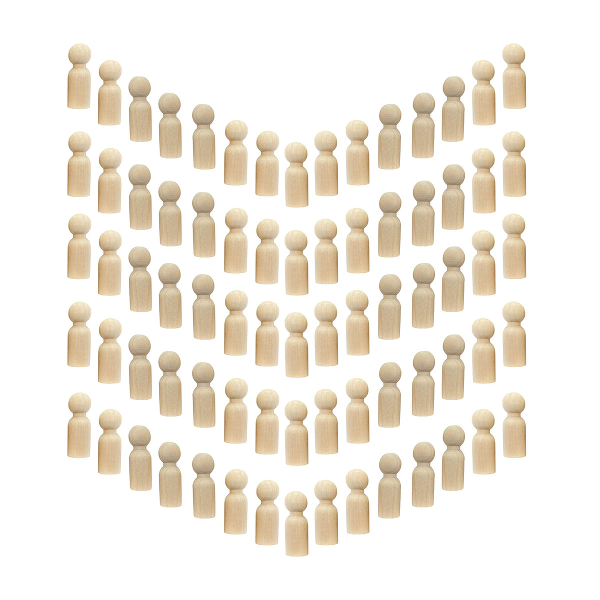 Cregugua 75 Pieces Wood Peg Dolls – Unfinished Birch Craft Figures 5/8 x 1-3/4 in