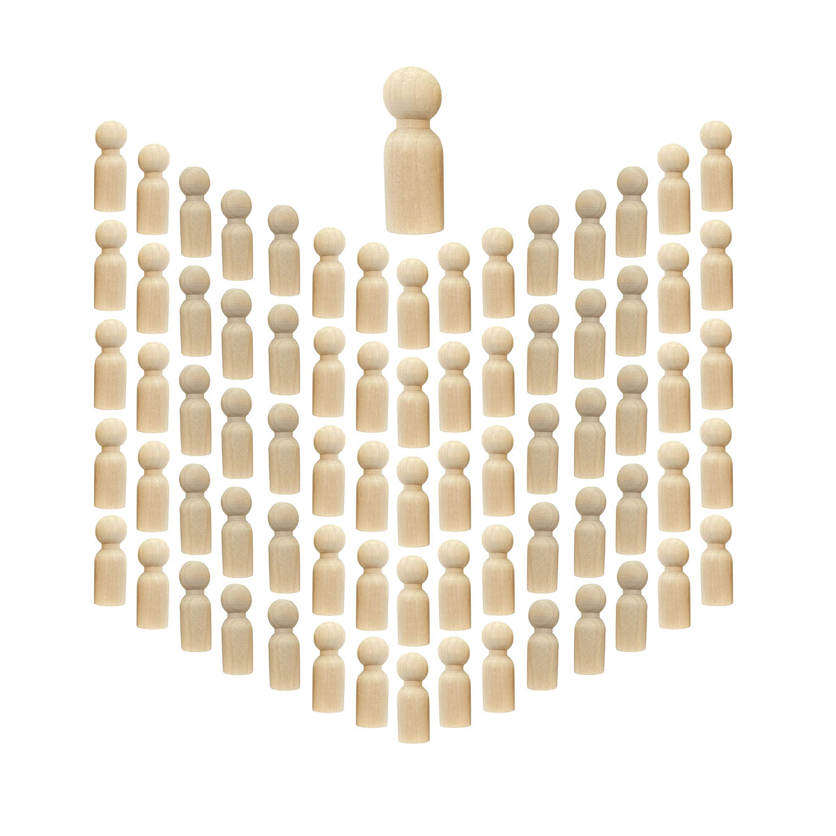 Cregugua 75 Pieces Wood Peg Dolls – Unfinished Birch Craft Figures 5/8 x 1-3/4 in