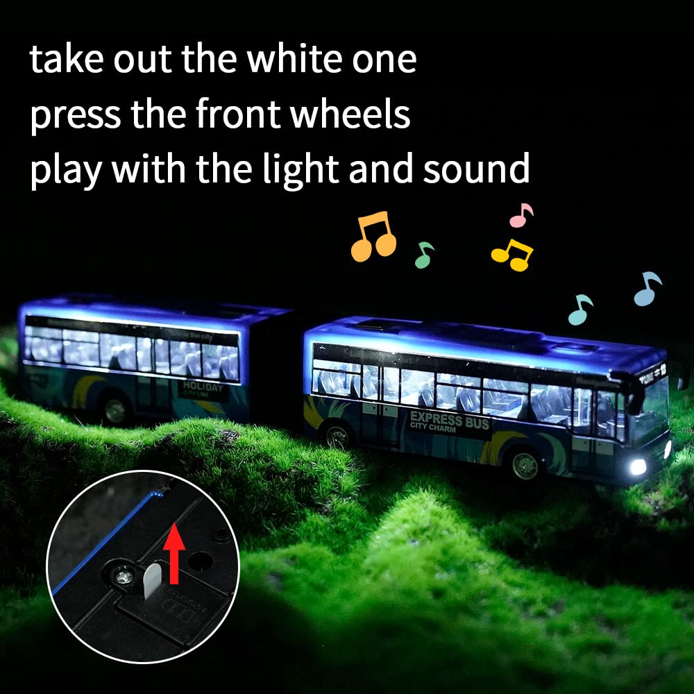 Crelloci City Bus Toy – Die-Cast Pull-Back Bus with Lights & Sounds | 1:80 Scale