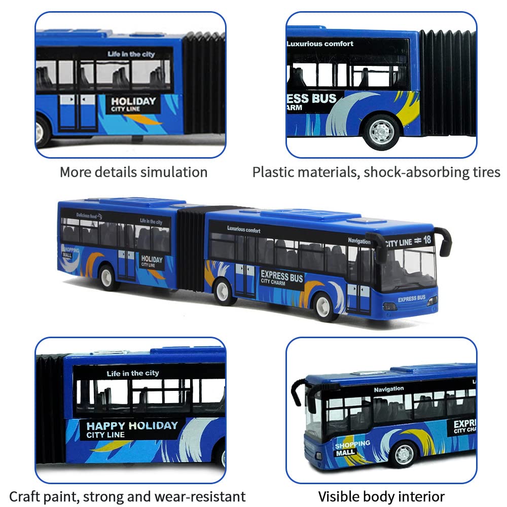 Crelloci City Bus Toy – Die-Cast Pull-Back Bus with Lights & Sounds | 1:80 Scale