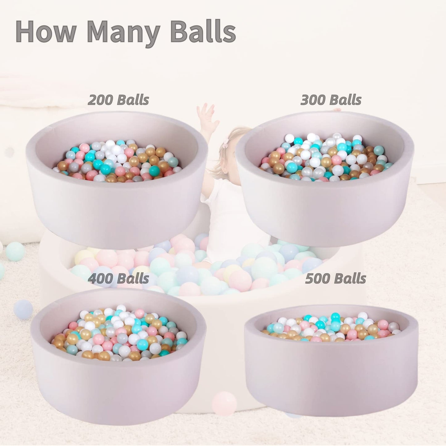 Crenailro Foam Ball Pit for Toddlers – 35-Inch Soft Playpen for Safe Indoor Fun