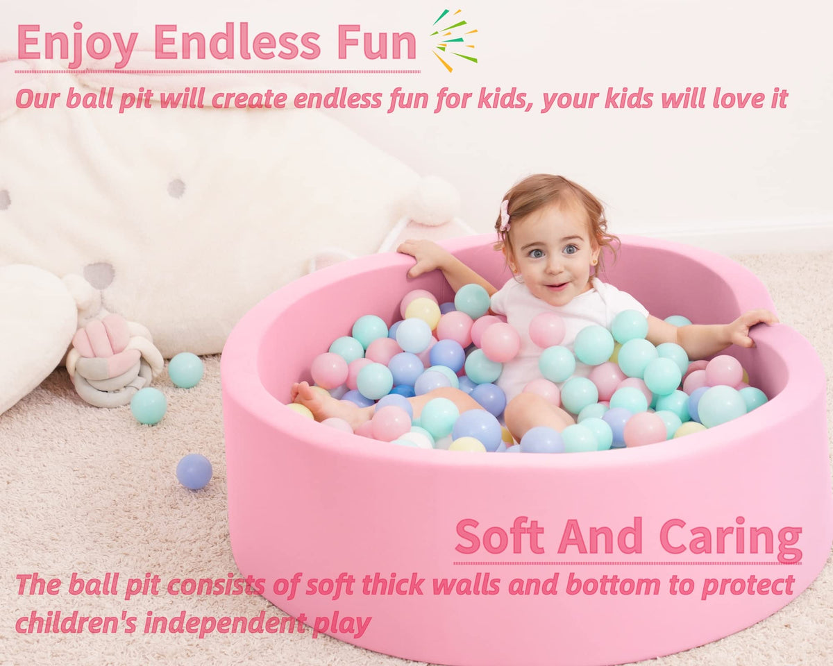 Crenailro Foam Ball Pit for Toddlers — 35 Inch Indoor Play Pool (Balls Not Included)