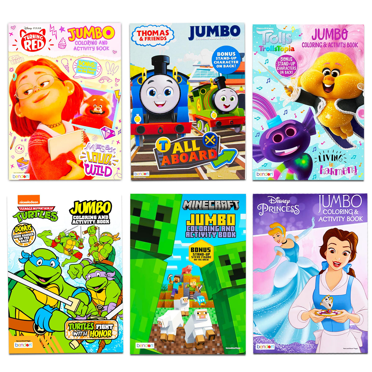 Crenstone Bulk Coloring Books – 16 Unique Kids’ Coloring & Activity Books (Ages 4–8)