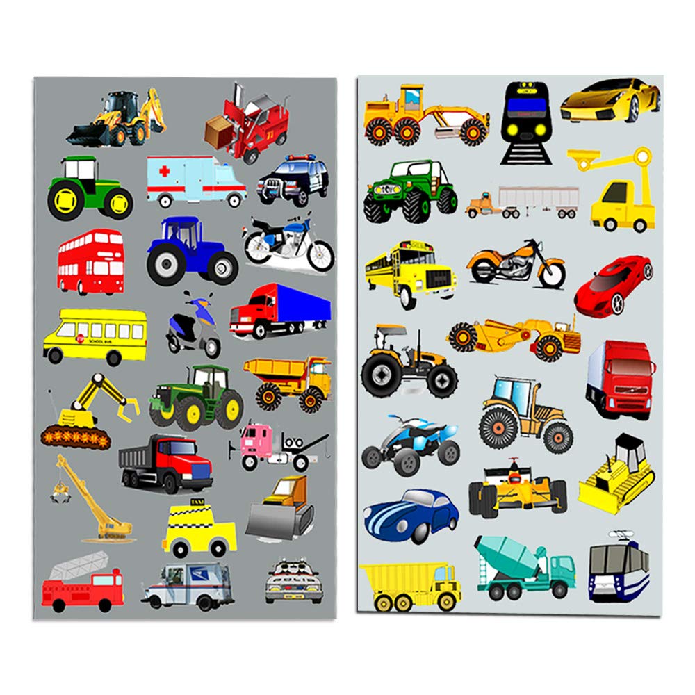 Crenstone Cars and Trucks Sticker Pack for Toddlers – 160+ Colorful Vehicle Stickers