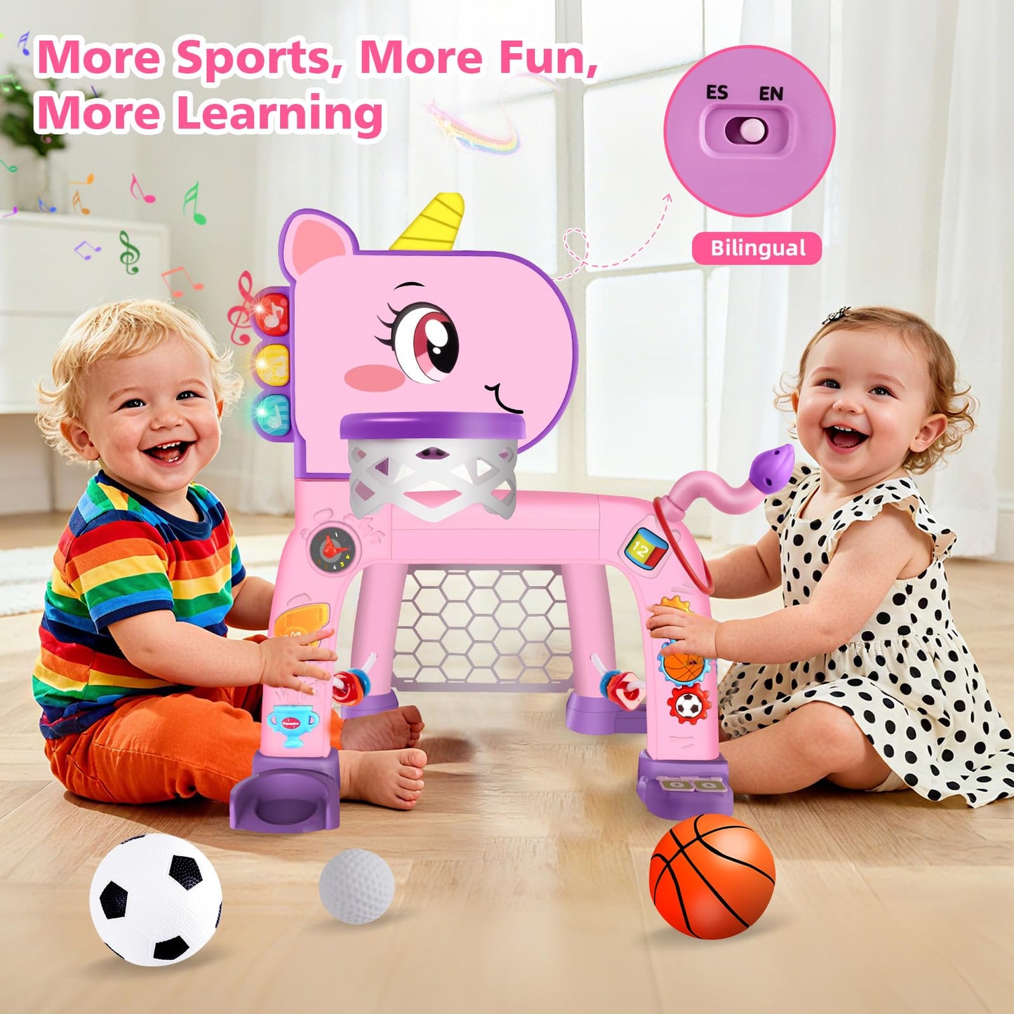 Cretargio Unicorn 5-in-1 Toddler Sports Center – 1-3 Year Old Toy