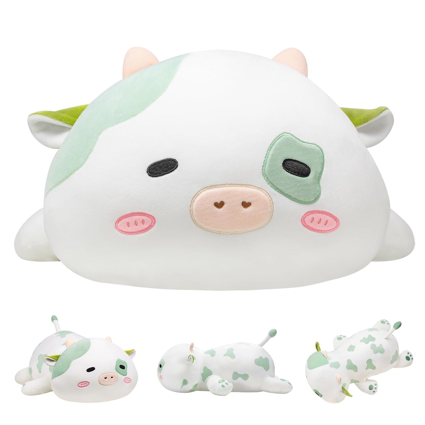 Crillop 4lb Cute Weighted Cow Plush – 23-Inch Green Spotted Plush
