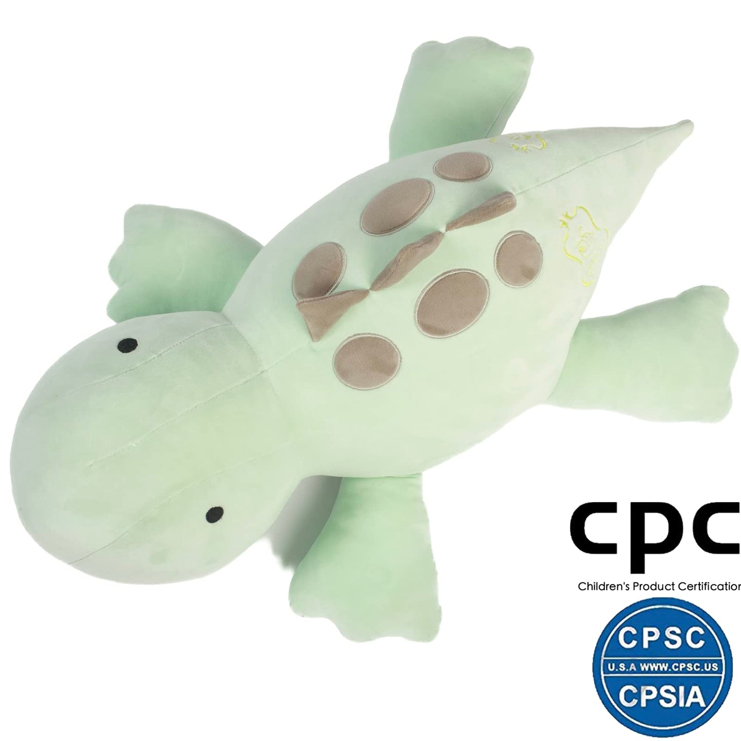 Crillop 4LB Weighted Dinosaur Plush – 24-Inch Soft Plush Pillow for Adults & Kids (Green Dinosaur)