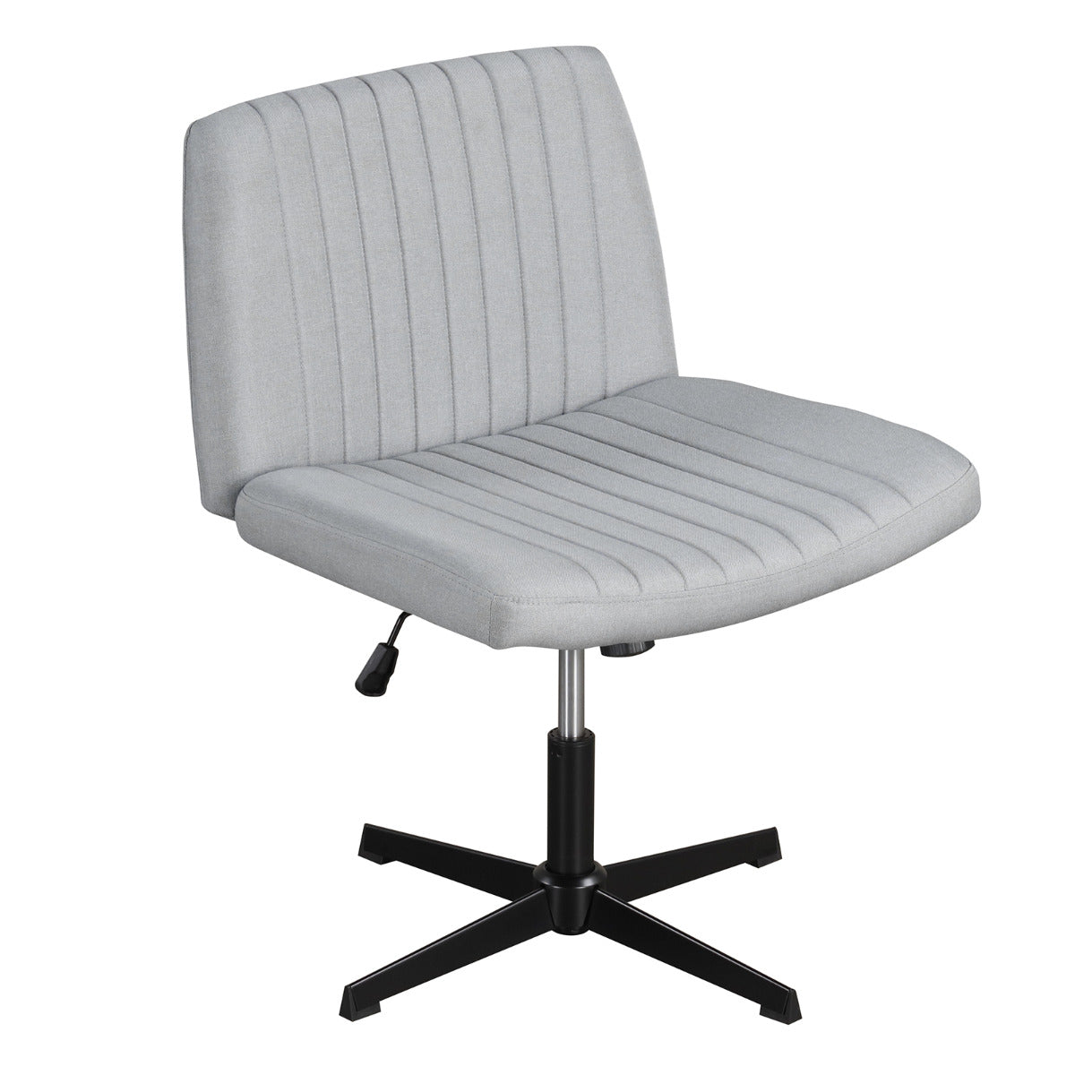 Criss Cross Legged Chair No Wheels with Wide Padded Seat-Beige