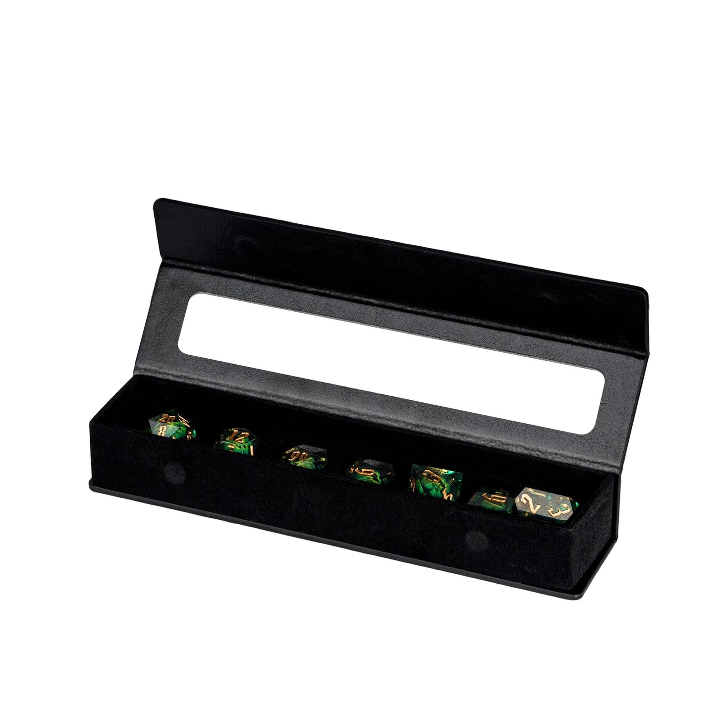 CRITALLIC 7-Piece Dragon Eye DND Dice Set – Sharp Edge, Gift Box