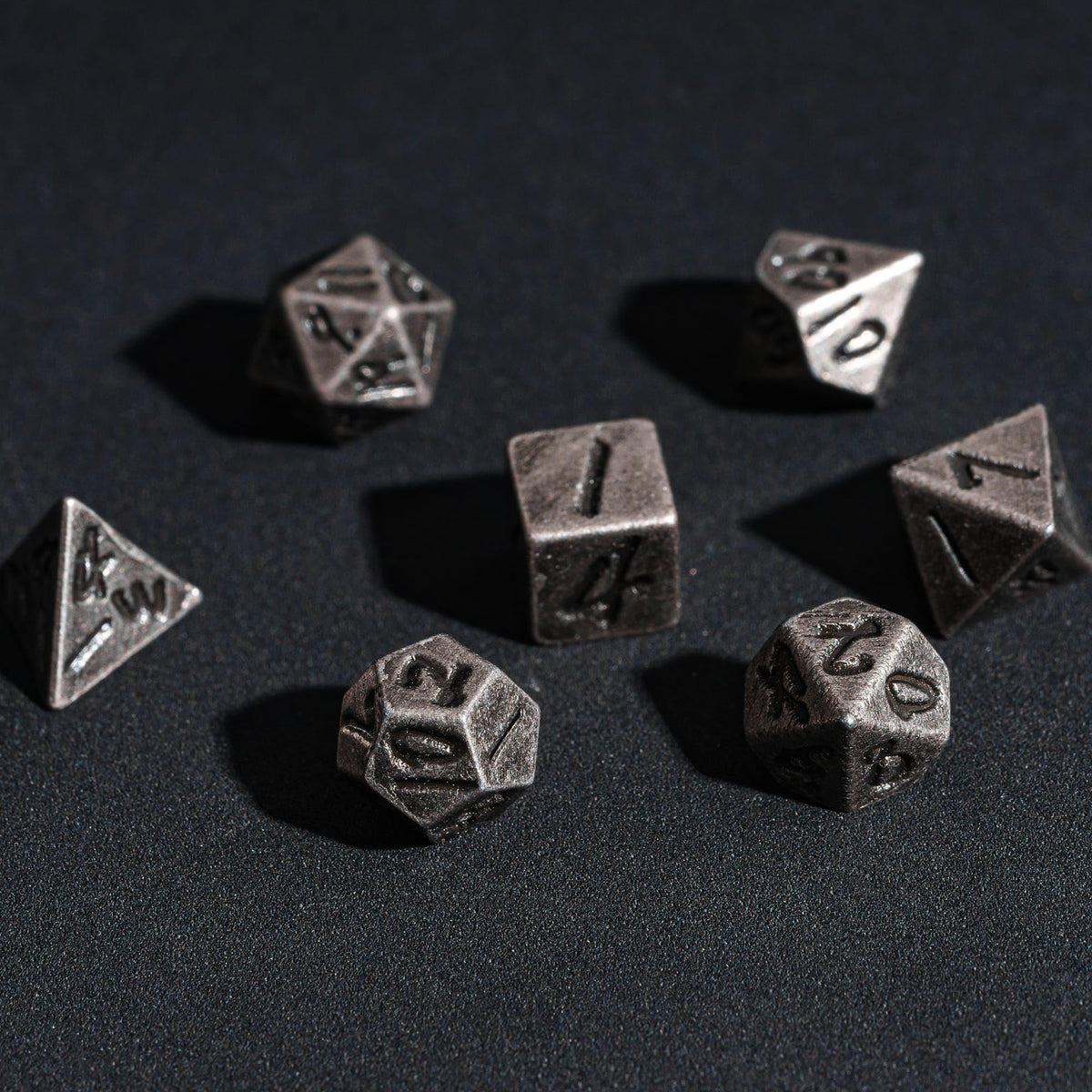 CRITALLIC Mini DND Dice Set with Rune Keychain Case – 7-Piece Metal Dice for D&D & TTRPGs